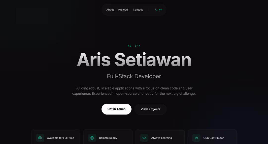 Aris Setiawan — Personal Branding & Portfolio website by Vito Atmo
