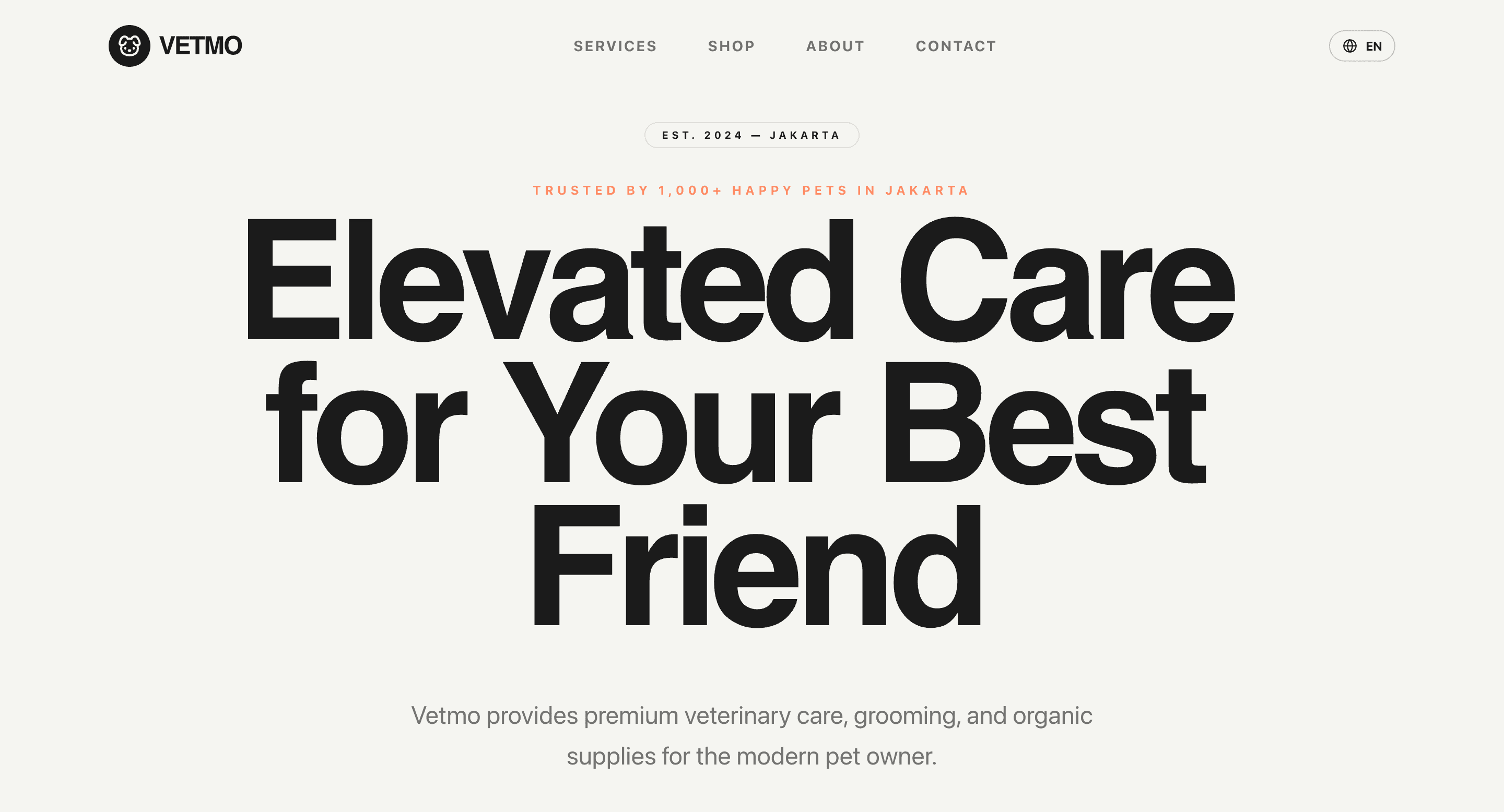 Vetmo — Pet Care Platform website by Vito Atmo
