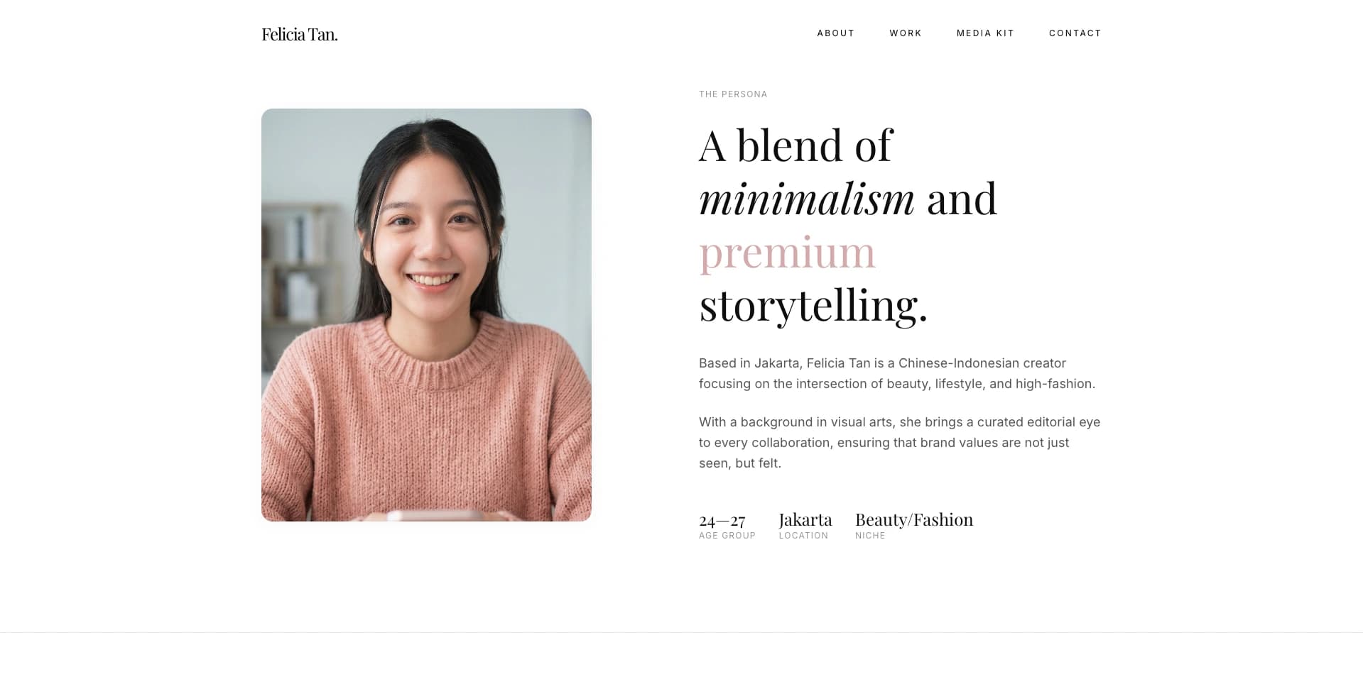 Felicia Tan detail view